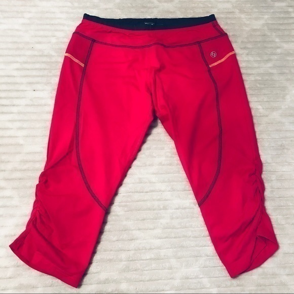Lija Hot Pink Crop Running Tights Leggings